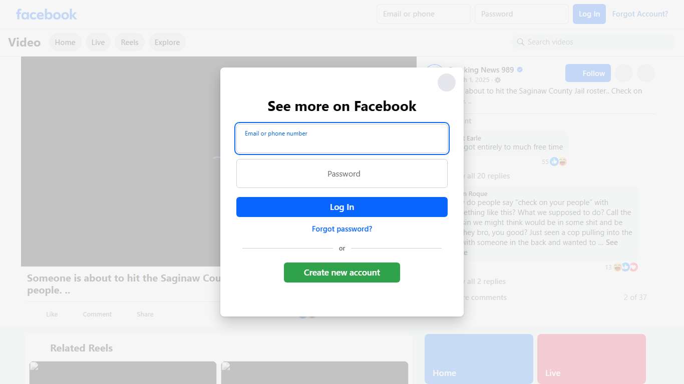 Someone is about to hit the Saginaw County Jail roster.. Check on your people. .. Breaking News 989 Facebook